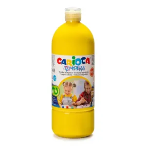 Carioca Botella de Témpera 1000ml Amarillo - Colores Superlavables y Alta Opacidad