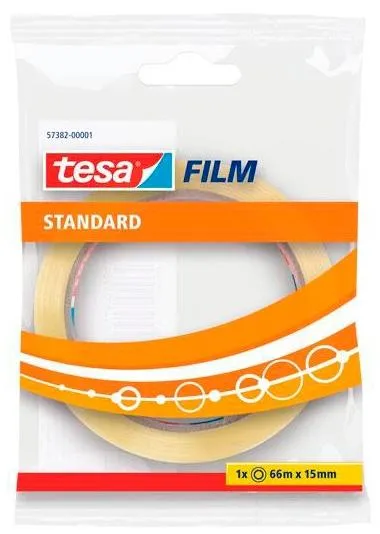 Tesa Cinta Adhesiva Transparente Standard 15mm x 66m en Bolsita