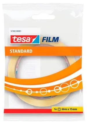 Tesa Cinta Adhesiva Transparente Standard 15mm x 66m en Bolsita