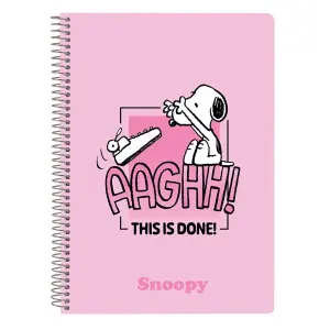 Safta Libreta Espiral Cuarto 80 Hojas 80g/m2 Cuadricula 4x4mm Rosa 15.5x22x1cm