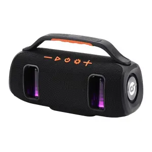 Coolsound BraveBox Altavoz Bluetooth TWS 15W, RGB, USB, MicroSD, Aux, Manos Libres, Negro