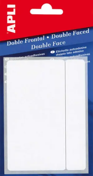Apli Etiquetas Doble Frontal Blancas 53 x 82 mm