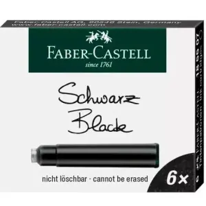 Faber Castell Estuche 6 Cartuchos Tinta Estándar Negro