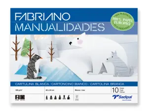 SADIPAL BLOC DE CARTULINA COLOR 32X24CM PARA MANUALIDADES 185GR 10H BLANCO