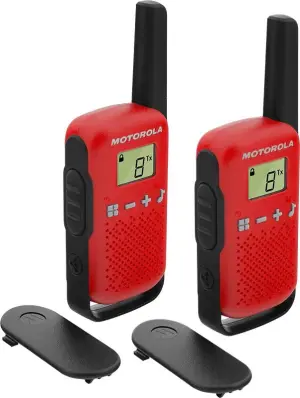 Motorola T42 Pack 2 Walkie Talkies 16 Canales PMR446 Alcance 4Km Autonomía 18h Rojo