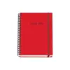 Dohe Cuaderno Espiral A5 100 Hojas Cuadricula 5mm Tapa Dura Color Rojo