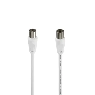 Hama Cable Coaxial de Antena Macho/Hembra 3m 75dB 75Ohm Color Blanco