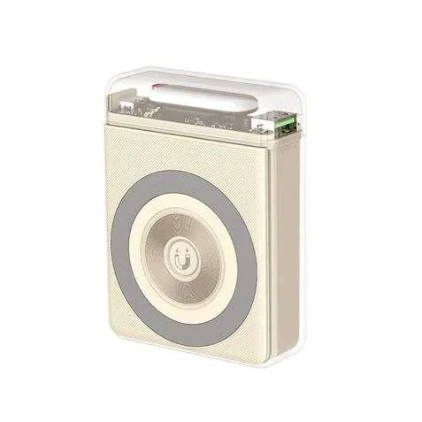 Xo Powerbank 10000Mah - Salidas Tipo C 20W, Usb 22.5W, Carga Inalambrica 15W - Entradas Tipo C 18W - Facil De Transportar - Carga Rapida - Resistente - Estabilidad Y Proteccion - Color Beige