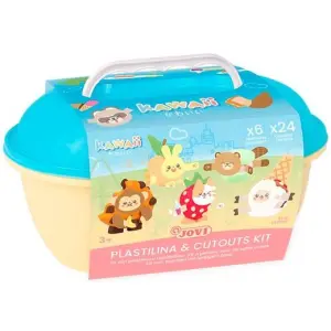 Jovi Cofre Kawaii 24 Pastillas Plastilina 15g + Troquelados + 3 Espátulas de Colores