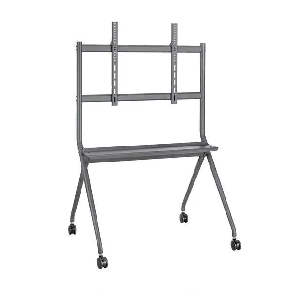 Aisens Soporte de Suelo Pro para Pantallas Interactivas/TV de 50 a 86" - Bandeja Multiusos - 120kg - Negro