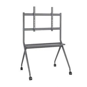 Aisens Soporte de Suelo Pro para Pantallas Interactivas/TV de 50 a 86" - Bandeja Multiusos - 120kg - Negro