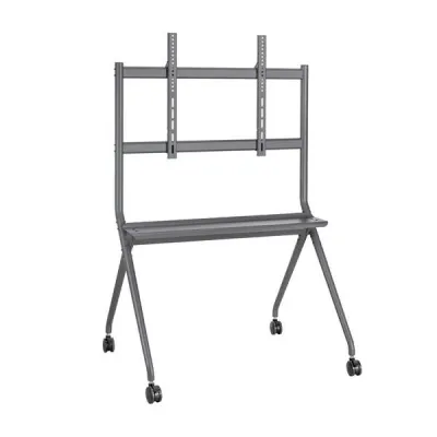 Aisens Soporte de Suelo Pro para Pantallas Interactivas/TV de 50 a 86" - Bandeja Multiusos - 120kg - Negro