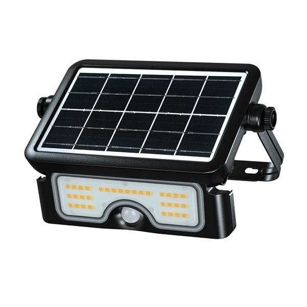 Elbat Eb0574 Foco Led Solar 7W - 900Lm - Cct 3000K/4000K/6000K - Luz Calida, Blanca Y Fria - Sensor De Movimiento