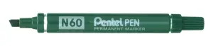 Pentel Pen N60 Rotulador Permanente - Punta Biselada Resistente y Duradera - Resistente a Agua y Luz - Color Verde