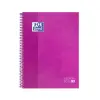 Oxford Cuaderno Espiral A4+ Cuadriculado 5x5mm 80 Hojas Tapa Dura Fucsia