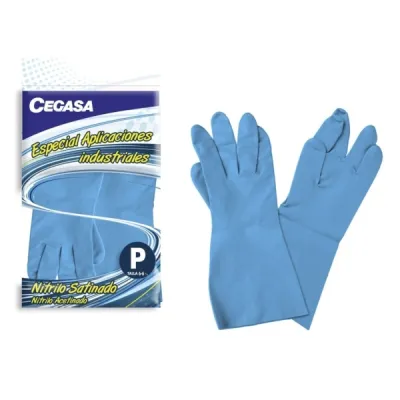 Cegasa Guantes de Nitrilo Talla P 6-6 1/2 Color Azul para Aplicaciones Industriales