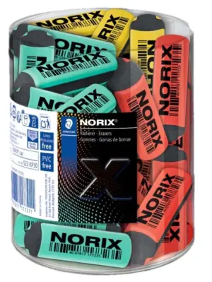 Staedtler Norix Expositor con 30 Gomas de Borrar Sin PVC, Ftalatos ni Látex