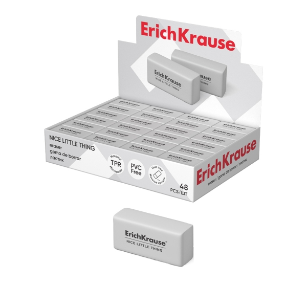 Erichkrause Nice Little Thing Borrador De Dureza Media - Fabricada En Caucho Termoplastico Hipoalergenico - Libre De Pvc - Color Blanco