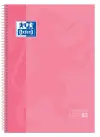Oxford Cuaderno Espiral A4+ Cuadriculado 5x5mm 80 Hojas Tapa Extradura Rosa