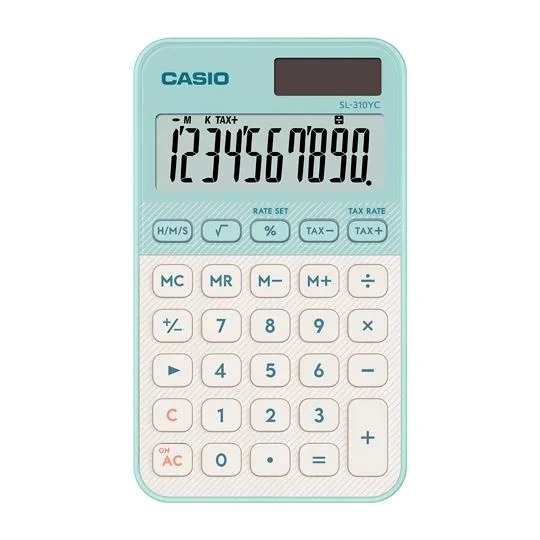 Casio Calculadora De Oficina Sl-310Yc-Lg 10 Dígitos Verde Claro