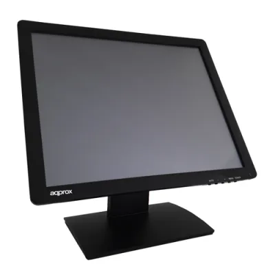 MONITOR 17" TACTIL TPV APPROX APPMT17W5 VGA, USB, NEGRO 5MS 300cd/m2 INCLINABLE BASE ANTIVIBRACIÓN, TACTIL DE 5 HILOS