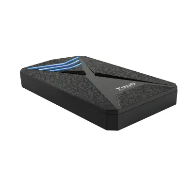 Caja Externa 2.5" Usb 3.0 Gaming Tooq Tqe-2550Bl Para Hd De 9,5Mm Sata Usb3.0/3.1Gen1 Led Azul