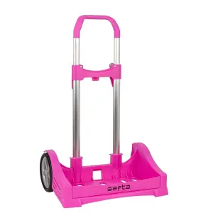 Safta Carro Portamochilas Universal con Ruedas Antivibración 14cm Magenta 40x85x28cm