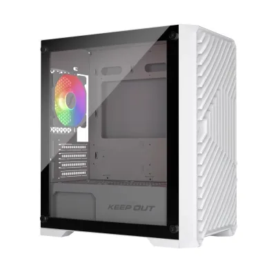Keep Out XC-220W MicroATX Caja con Cristal Templado, 1x3.5”, 2x2.5”, 1xUSB2.0, 2xUSB3.0, GPU Max 330mm, Blanco