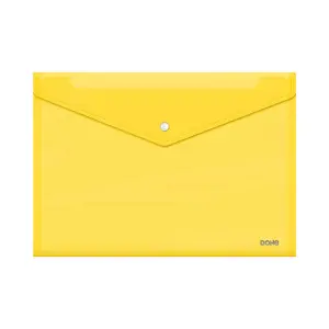 Dohe Portadocumentos Folio+ Transparente 150 Micras Cierre de Broche Amarillo