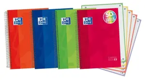 Oxford Cuaderno Espiral A4+ Cuadriculado 5x5mm 120 Hojas Tapa Extradura Surtido