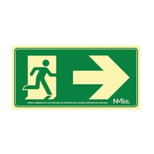 Archivo 2000 Señal "Salida De Emergencia Derecha" 160X320 PVC Verde