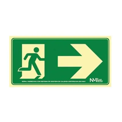 Archivo 2000 Señal "Salida De Emergencia Derecha" 160X320 Pvc Verde