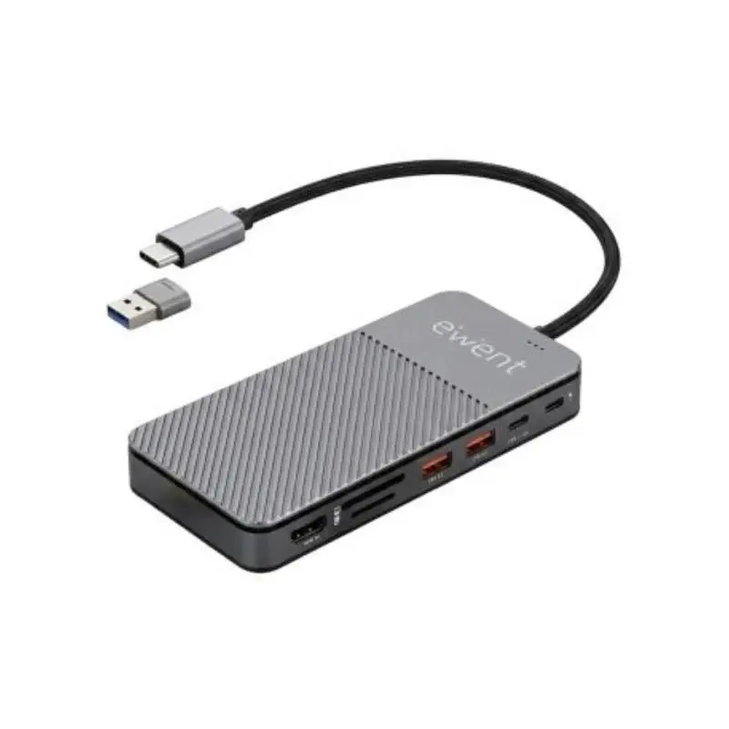Ewent EW1156 Estación Acopladora USB-C 8 en 1 para Caja SSD