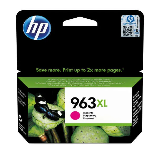 HP Cartucho de Tinta Magenta Nº 963XL para OfficeJet Pro 9010, 9012, 9014, 9015, 9016, 9019, 9020, 9022, 9025