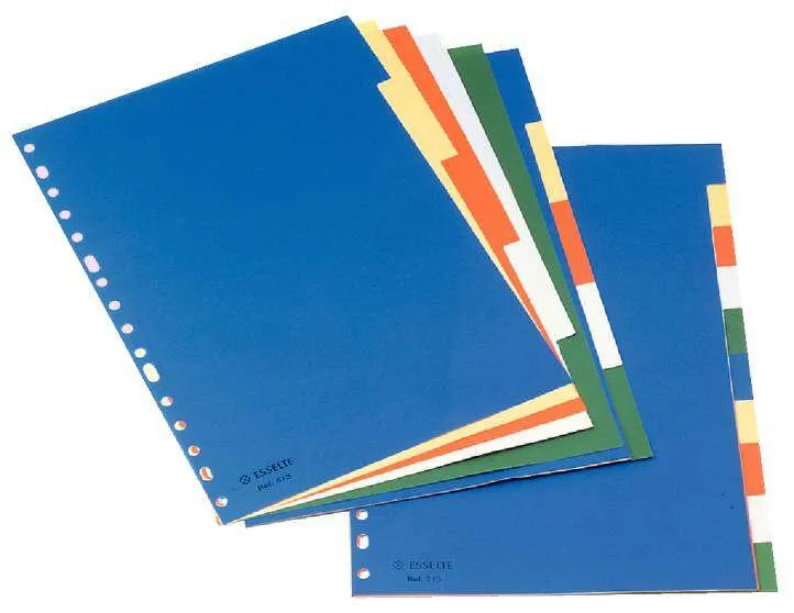 Esselte Separadores A4 PP 10 Posiciones Colores con Carátula