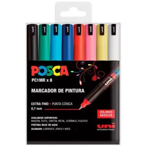 POSCA Estuche Basic Marcador PC-1MR/8C - 8 Unidades