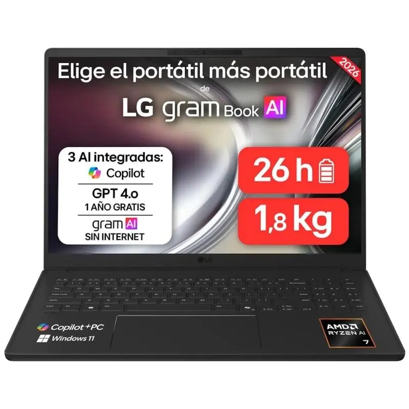 LG 16U55U-G Portátil AMD R7-445 16GB 512GB Windows 11 Home 16