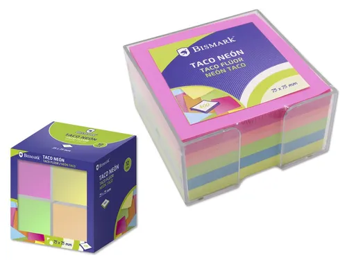 Bismark Taco De Notas 400H 75X75 Con Caja Colores Neón