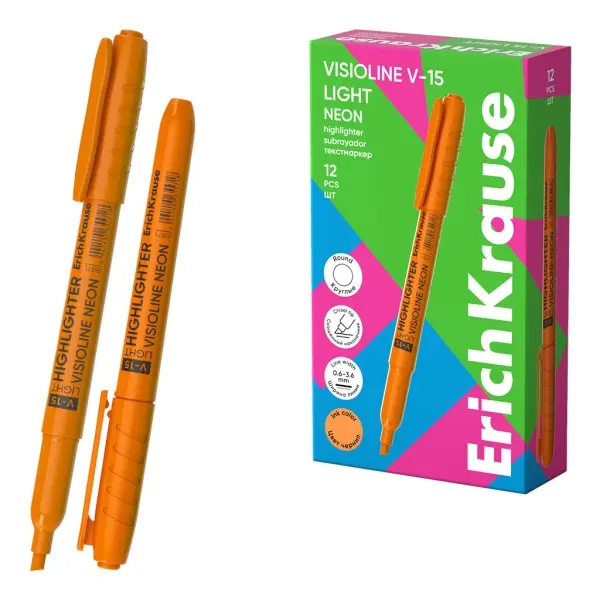 ErichKrause Visioline V-15 Marcador Fluorescente Naranja Punta Biselada 0.6-3.5mm
