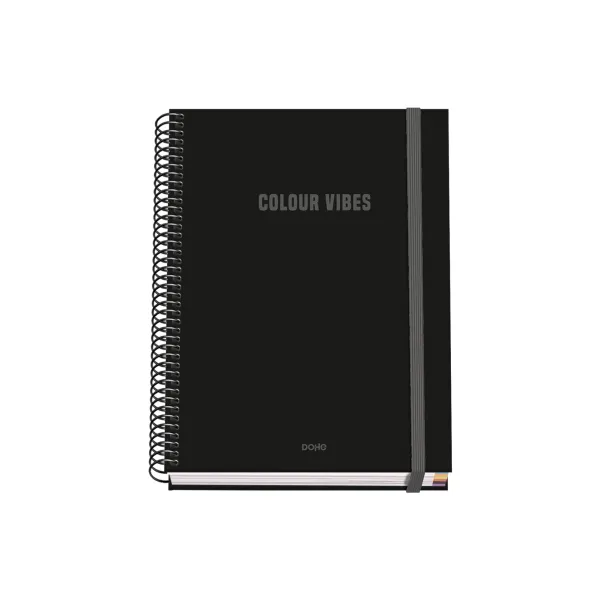 Dohe Cuaderno Espiral A5 100 Hojas Cuadricula 5mm Tapa Dura Color Negro