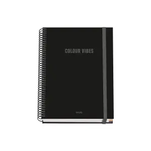Dohe Cuaderno Espiral A5 100 Hojas Cuadricula 5mm Tapa Dura Color Negro