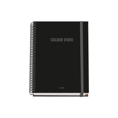 Dohe Cuaderno Espiral A5 100 Hojas Cuadricula 5mm Tapa Dura Color Negro