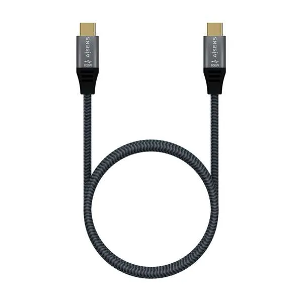 Aisens Cable Usb 3.2 Gen2X2 Aluminio 20Gbps 8K@30Hz 5A 100W E-Mark, Tipo Usb-C/M-Usb-C/M - 1.0M - Color Gris