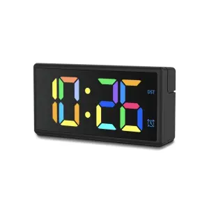 Hama Ibiza Reloj Despertador Digital Multicolor con Carga USB-A y Repetición de Alarma 15x3.4x7.5cm Negro