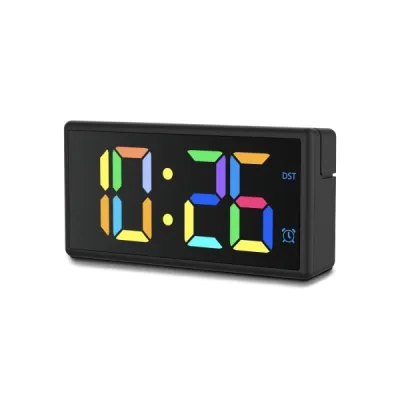 Hama Ibiza Reloj Despertador Digital Multicolor con Carga USB-A y Repetición de Alarma 15x3.4x7.5cm Negro