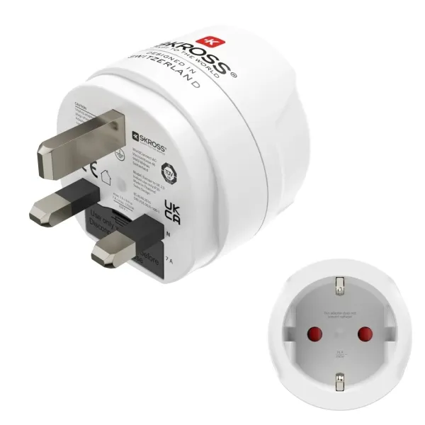 Hama Adaptador De Viaje Toma Tipo G - Potencia Hasta 3250W - Hembra Tipo Schuko - Voltaje 100-250V - Color Blanco