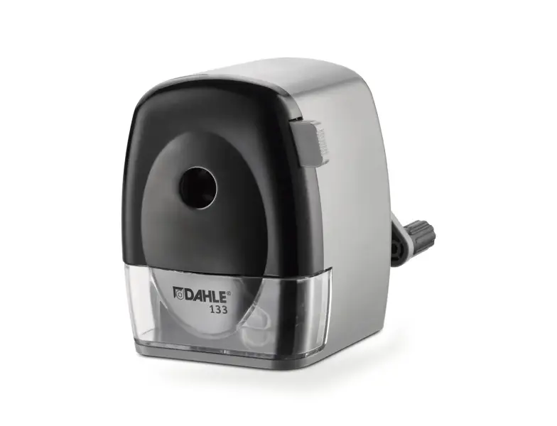 Dahle 133 Afilalapices De Manivela - Para Lapices De 8 A 11,5Mm Ø - Fresa De Acero - Forma De Punta Ajustable - Gran Deposito - Color Gris/Negro