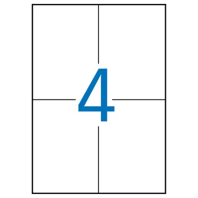 Apli Pack De 80 Etiquetas 105X148Mm - 20 Hojas X 4 Etiquetas - Adhesivo Permanente - Cantos Rectos - Color Rojo