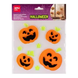 Apli Kids Pack de 12 Pegatinas Jelly de Halloween para Ventanas y Espejos - Diseño Calabazas