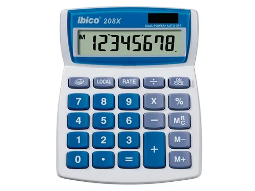Ibico 208X Calculadora de Escritorio con Teclas Grandes y Pantalla LCD 8 Dígitos